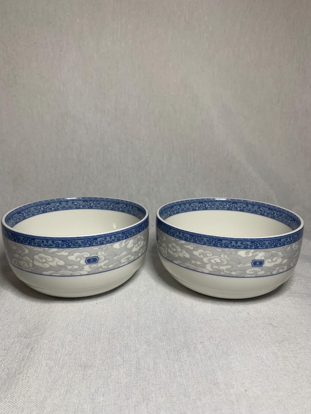 中国 清 青いドラゴンの陶器ボウル Chinese Blue & White Dragon Bowl