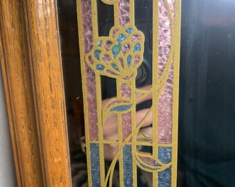 Vintage 1980's Windsor Art Faux Stained Glass Mirror 35”X21” - Etsy