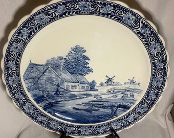 Vintage Westraven Anno 1661 Delft Handwork Tray, Made in Holland