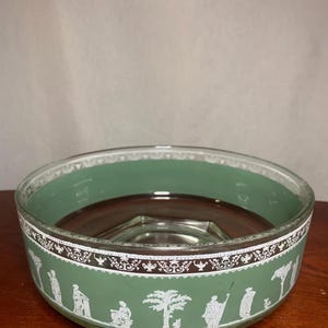 Large Vintage Jeanette Glass Co. Hellenic Wedgewood Bowl