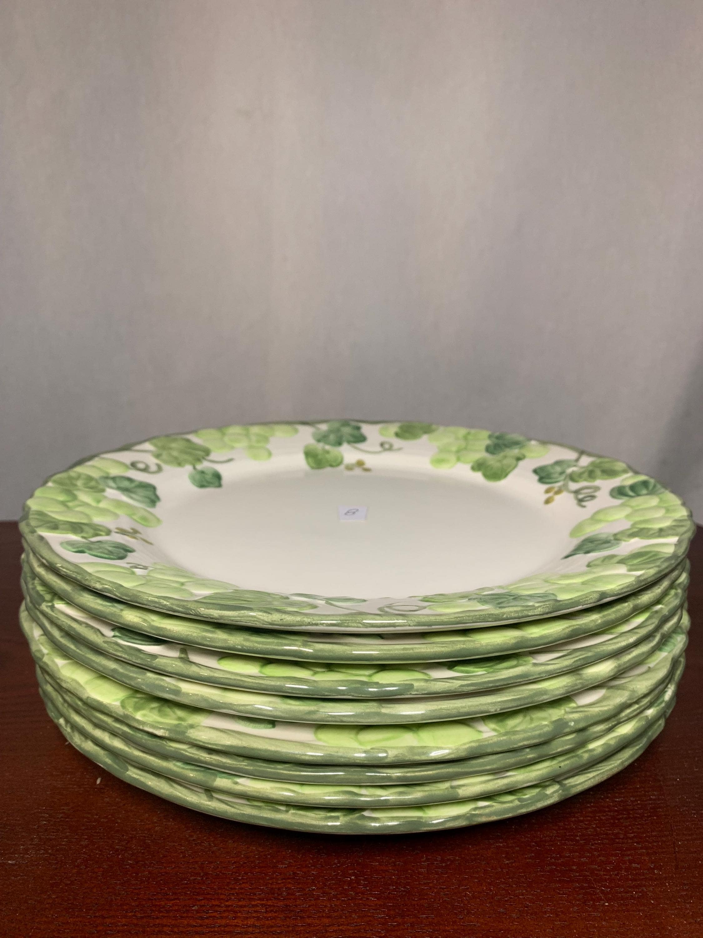 Vintage Set of Eight 1960's Metlox Poppy Trail Grape Arbor Green