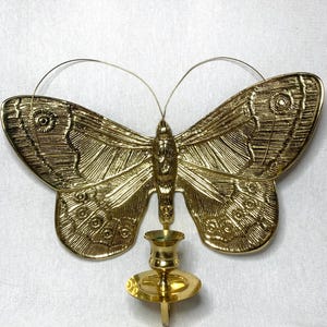 Lare Vintage Brass Butterfly Candlestick Holder