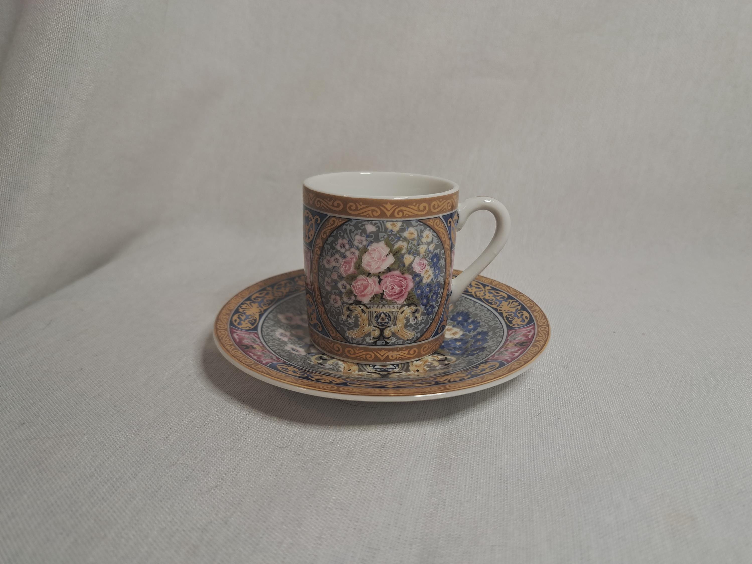 Floral Vase Demitasse Cup & Saucer