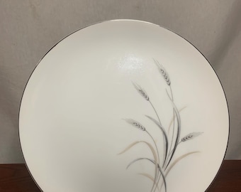 Plato llano vintage de porcelana fina japonesa Kaysons Silver Rhythm