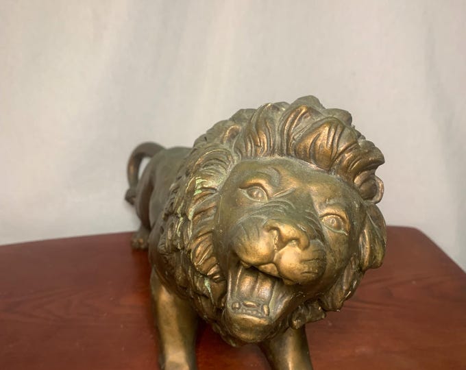 Vintage 1960 Universal Statuary Co. Roaring Lion Statue - Etsy