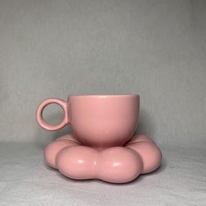 Vintage Pink Sunflower Saucer With Tea Cup