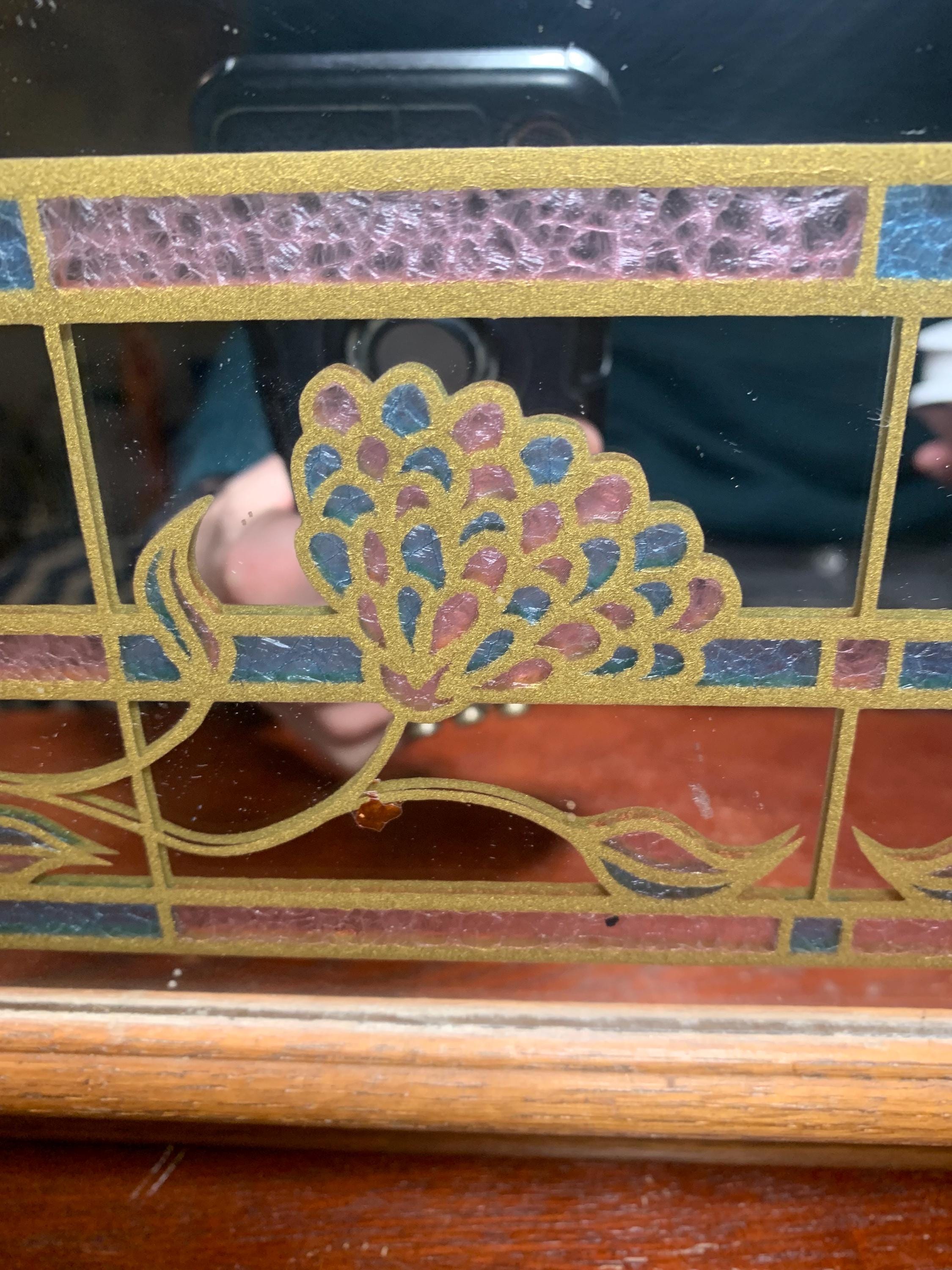 Vintage 1980's Windsor Art Faux Stained Glass Mirror 35”X21” - Etsy