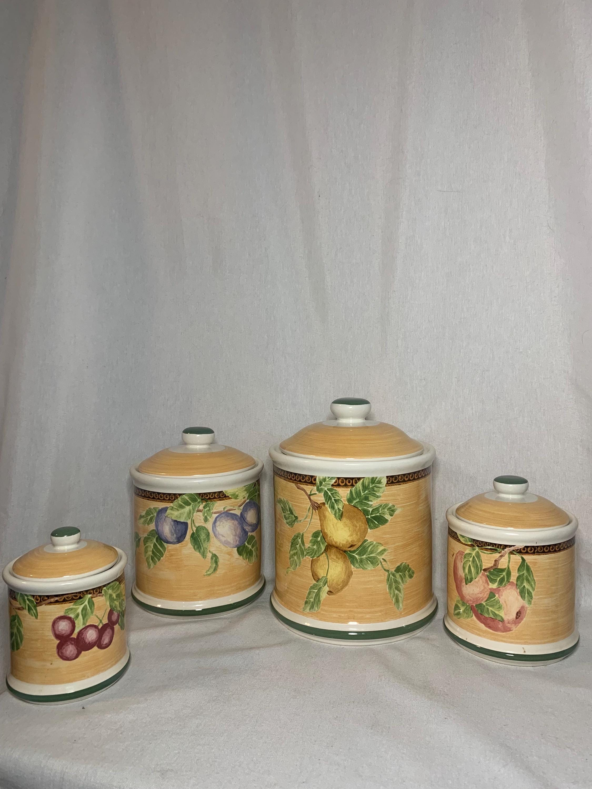 Vintage Jay Imports 4pc Ceramic Canister Set - Etsy