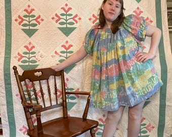 Multicolor Babydoll Sheet Dress - Upcycled