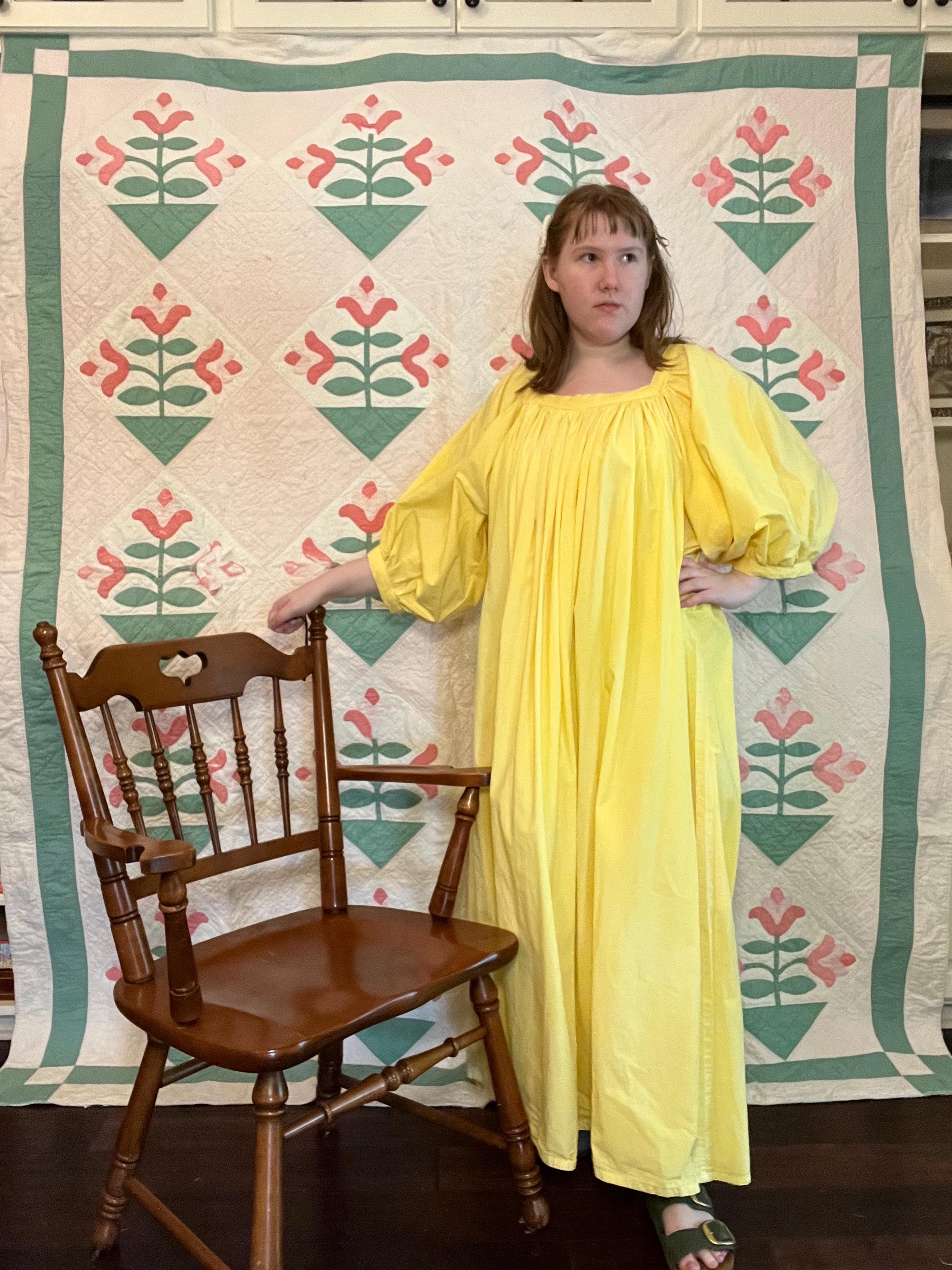 Waistless Yellow Sheet Dress - Upcycled Waistless Yellow Sheet Dress - Upcycled