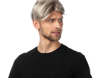 Mens Natural Wig Cosplay Fancy Dress 1980s Costume Party