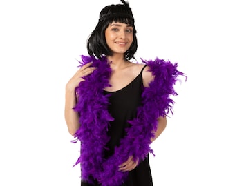 Purple Feather Boa 85G 1.8M Handmade Fancy Dress Costume 1920s