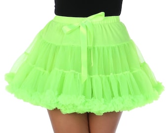 Falda tutú de lujo en capas verde neón para Halloween