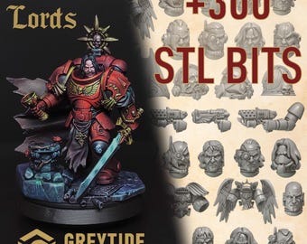 Komplettes Crimson Lords-Paket – GrimDark Miniatures – Tabletop-Spiele – Wargaming – Einzelteile – GreyTide Studio
