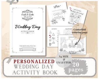 Personalized Wedding Activity Book: Kids Coloring Pages (PDF Download)