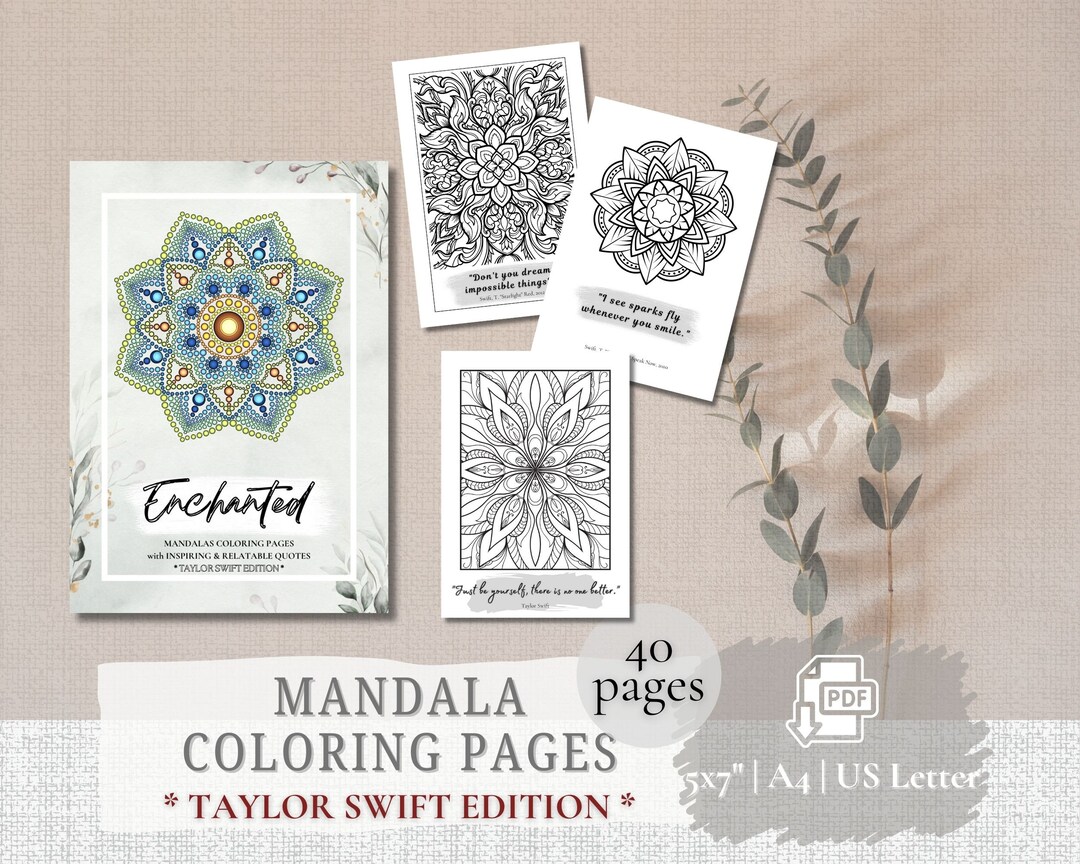 Mandala Coloring Pages Taylor Swift, Inspirational Lyrics, Quotes and ...
