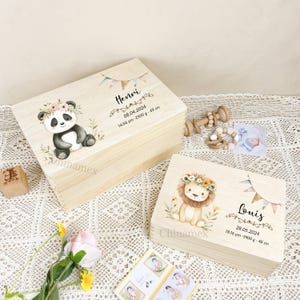 Personalisierte Erinnerungsboxen aus Holz mit Gravur, Erinnerungsbox zur Geburt von Neugeborenen, Einzigartige Geschenkbox zum Geburtstag für Kinder, Weihnachtsgeschenkbox