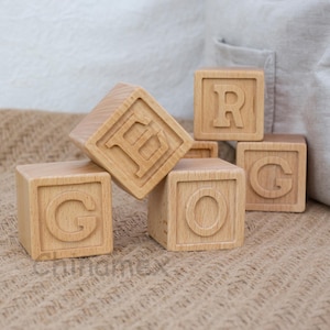 Personalized Wooden Block, Wooden Block Name, Alphabet BlocksToy, Wooden Toy, Alphabet Cubes for Kid, Birthday Gifts for Kid