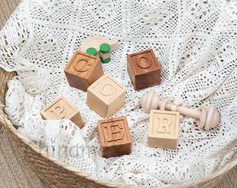Natural Wooden Alphabet Blocks, Baby Name Blocks, Personalized Blocks, Wooden Alphabet Blocks, Wooden Block Toys, Special Kids Gifts