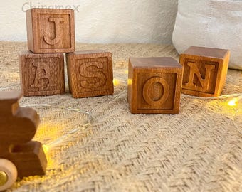 Custom Alphabet Block, Personalized Wooden Solid Wooden Block, Custom Name Wooden Block, Name Alphabet Wooden Block, Children Alphabet Toy