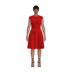 Knee length fit and flare dress top