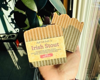 Handcrafted Guinness Beer Soap: Stout, Oats, Coffee & Charcoal