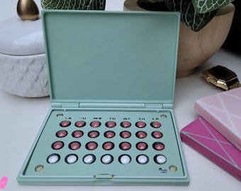 Green Diamond Birth Control Pill Case for Apri, For Slynd, For Opill,3D Printed Custom, Diamond Pattern, Customized Pill Holder,Cute Compact