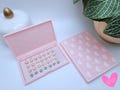Light Pink Hearts and Dots Birth Control Pill Case – Pastel, Preppy, 3D Printed Hard Plastic, Cute Compact Pill Box, Travel Pill Organizer