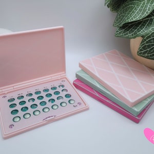 Birth Control Pill Case for Aviane, 3D Printed Custom, Diamond Pattern, Customized Pill Holder, Cute Compact, Pink, Green, Magenta