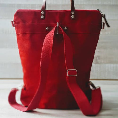 Waxed Canvas Backpack Convertible Backpack Diaper Backpack Etsy