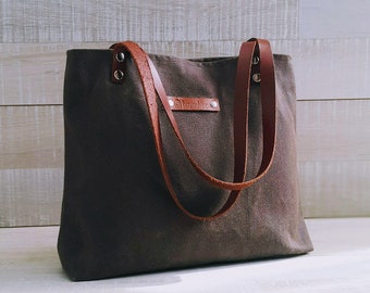 MART tote - Waxed Canvas Tote Bag - Brown - medium