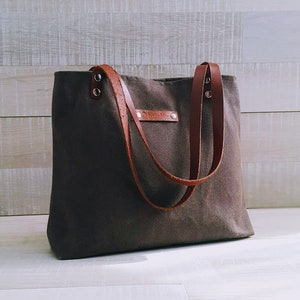 MART tote - Waxed Canvas Tote Bag - Brown - medium