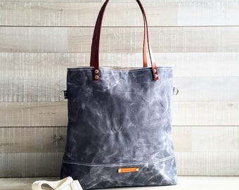 Waxed Canvas Tote Bag in Grey | Milano