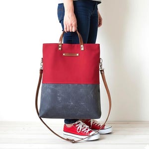 Handmade Waxed Canvas Tote Bag & Wallet Set: Unisex Crossbody Bag