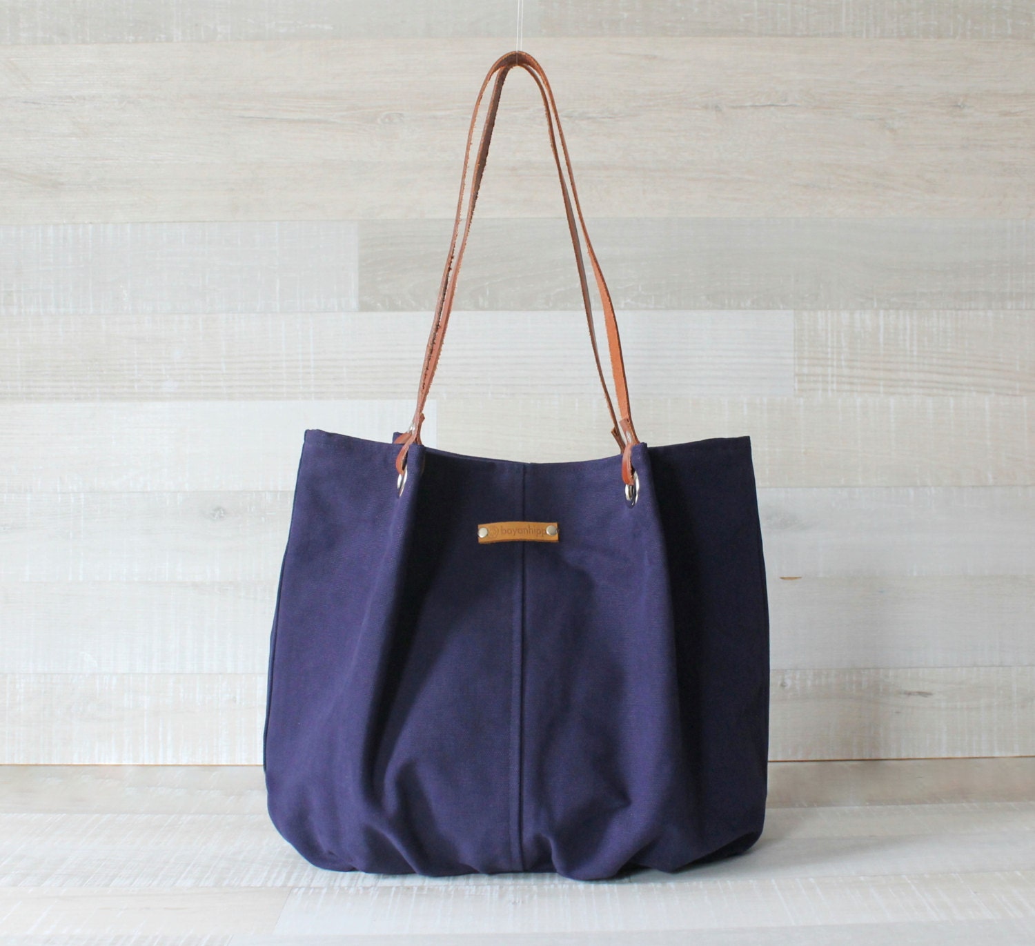 バッグ Workers Leather Handle Tote Bag Navy WORKERS Leather Handle Tote Bag (navy - size M) – 2 old souls