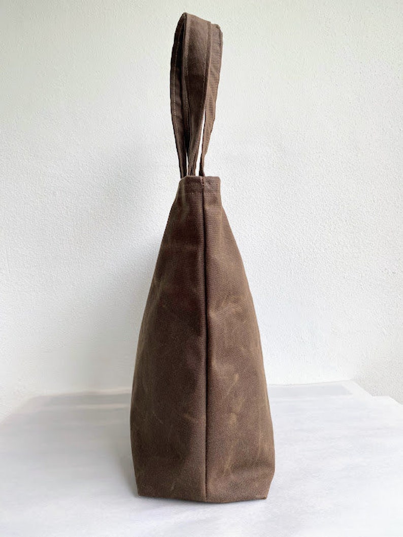 MNARA on SALE Waxed Canvas Simply Tote Bag, Vegan image 2