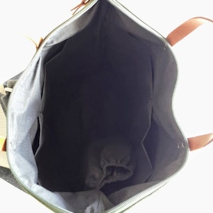 Waxed Canvas Backpack, Convertible Backpack, Diaper Backpack, A3 waxed canvas Bag, Rucksack, Multi pockets bag image 4