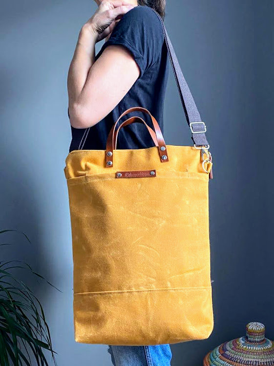 Waxed Canvas Backpack Mustard Yellow Convertible Backpack Etsy