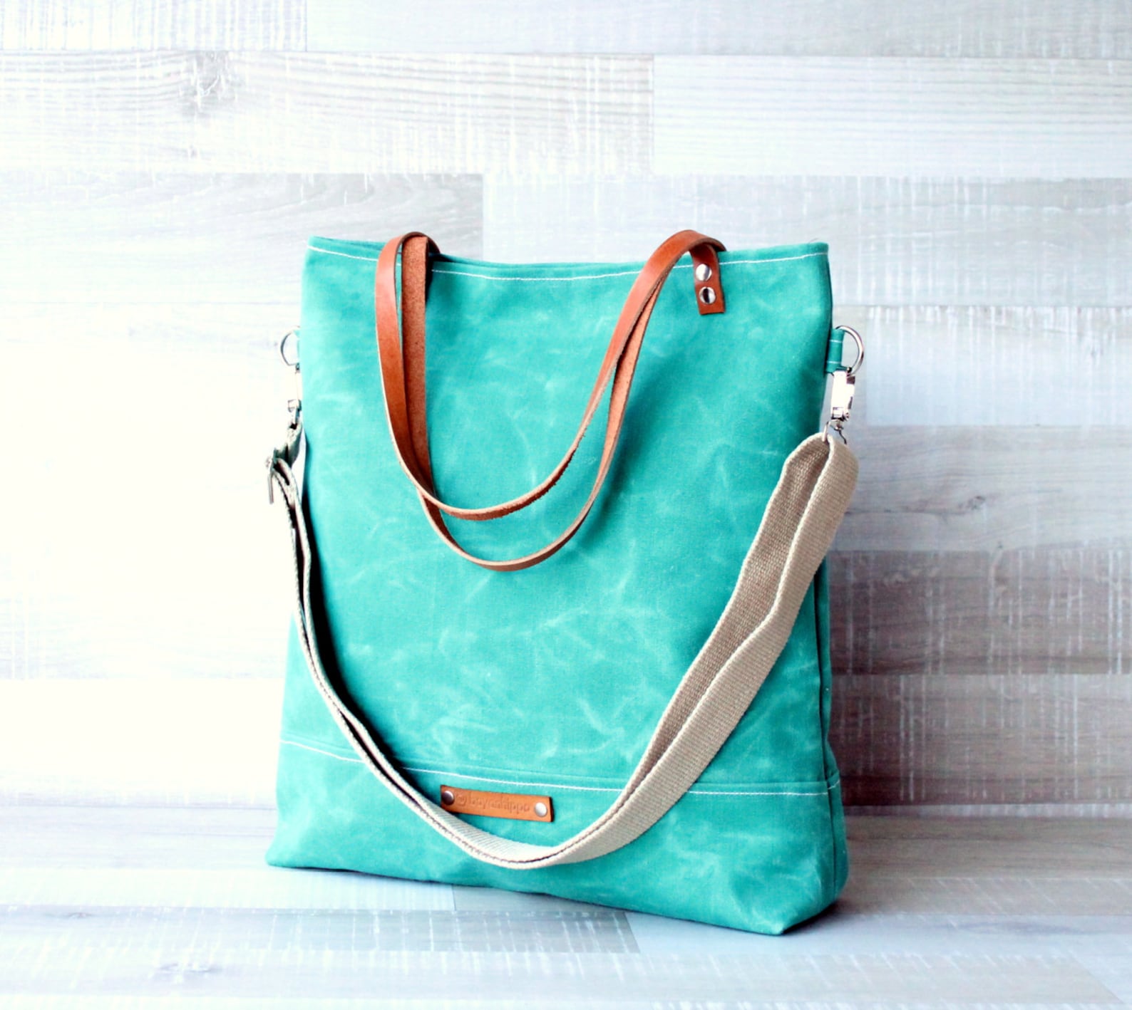 On SALE Waxed Canvas Tote Bag UNISEX Bag GREEN Tote Bag Etsy UK