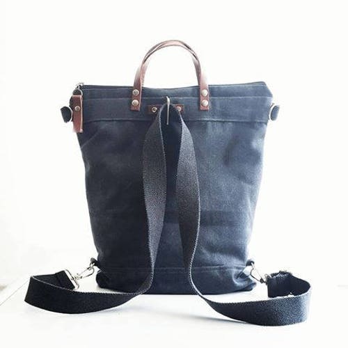 Waxed Canvas Backpack Convertible Backpack Diaper Backpack Etsy