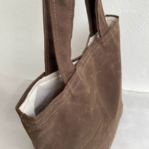 MNARA on SALE Waxed Canvas Simply Tote Bag, Vegan image 3