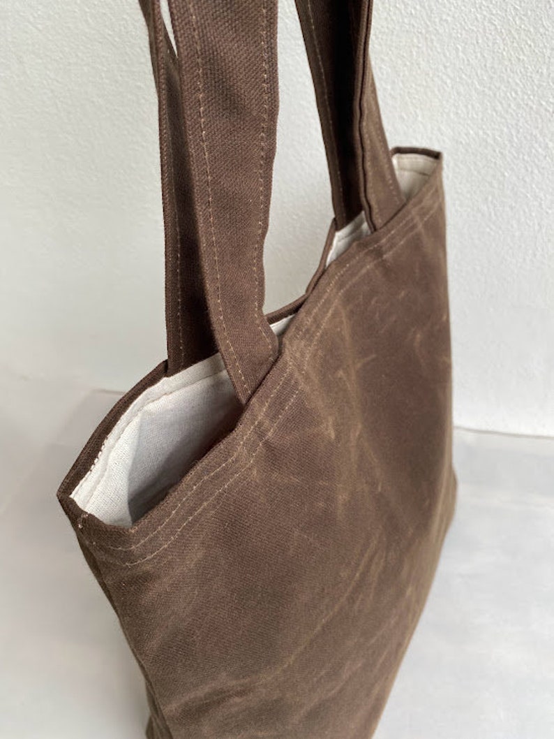 MNARA on SALE Waxed Canvas Simply Tote Bag, Vegan image 3