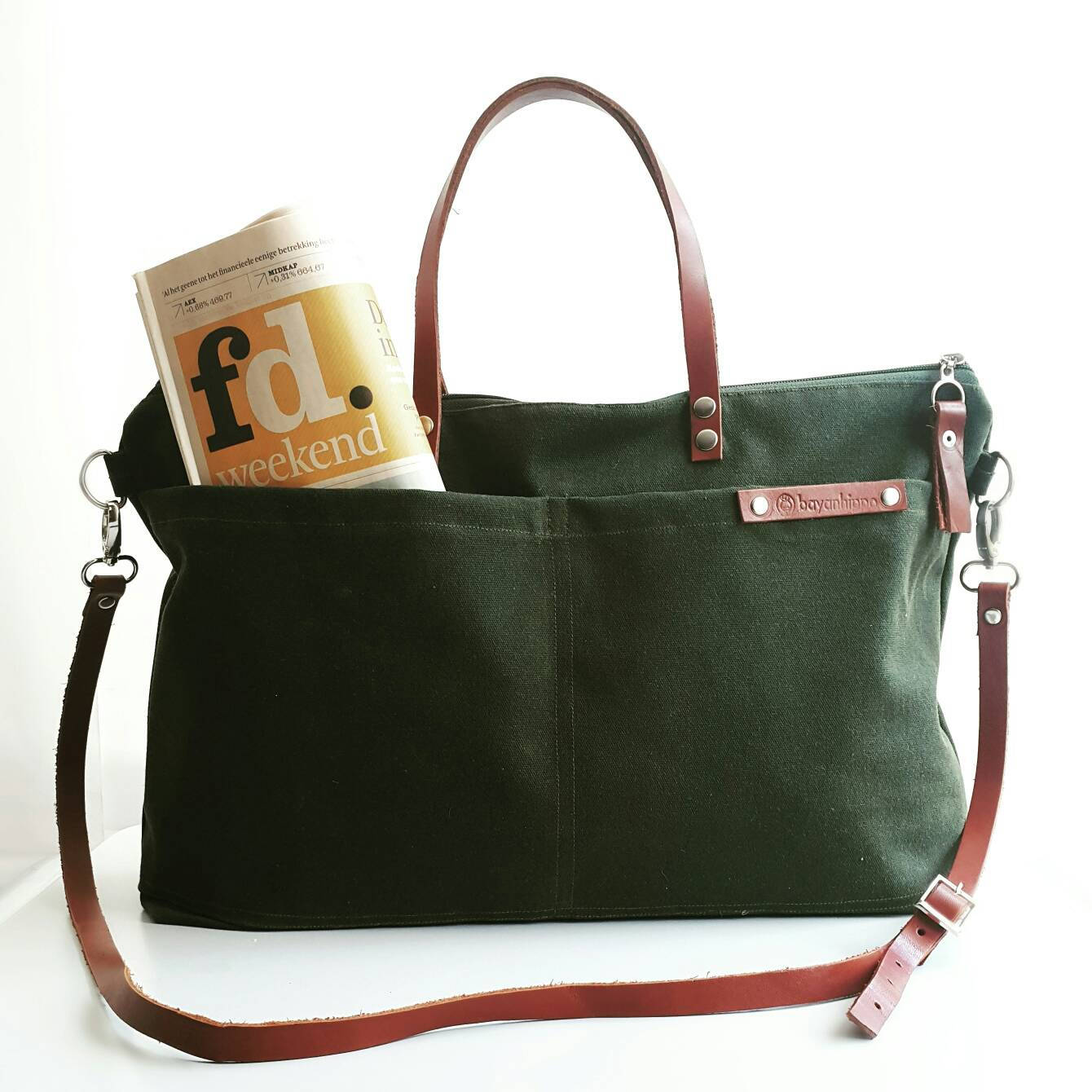 Waxed Weekender canvas Tote Bag