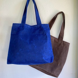 MNARA on SALE Waxed Canvas Simply Tote Bag, Vegan image 5