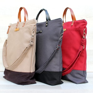 Fourre-tout unisexe confort, sac fourre-tout en toile, marron chocolat camel, sac fourre-tout pour homme, sac fourre-tout pour femme, cadeau de Noël, sac messager, sac fourre-tout zippé