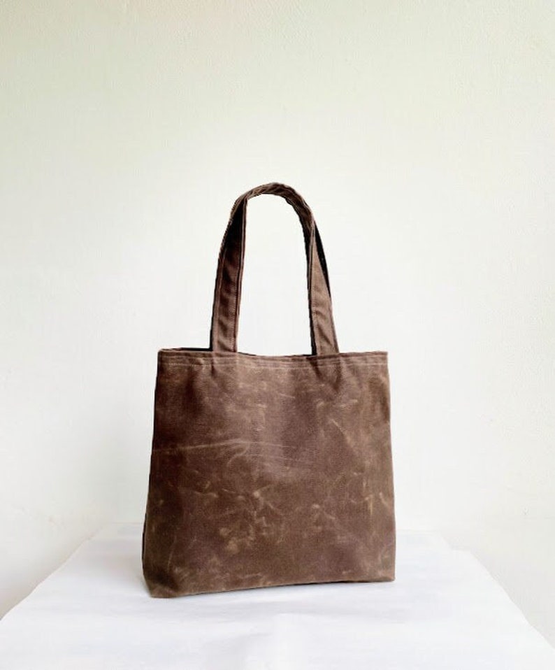 MNARA on SALE Waxed Canvas Simply Tote Bag, Vegan image 1