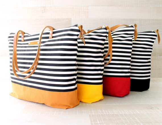 Bolso de totalizador de la raya, la marina y blanco, expreso envío, pañal, correas de cuero, Set de pañales, bolso playa, bolso náutico, totalizador Bolso de totalizador de la raya, la marina y blanco, expreso envío, pañal, correas de cuero, Set de pañales, bolso playa, bolso náutico, totalizador