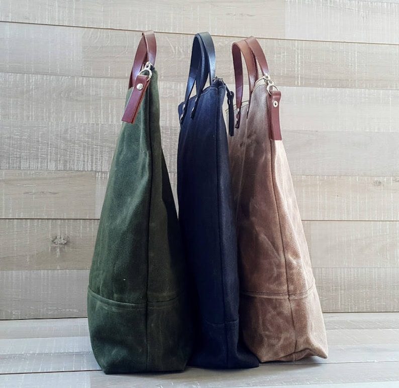 On Sale. WAXED CANVAS BAG Comfort Unisex Tote Forest Green Etsy