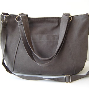 Beauty Tote Bag in Grey, Diaper bag, Women Tote Bag, Bags and purses, Grey Bag, Shoulder Bag, Messenger Bag, lots of pocket image 1