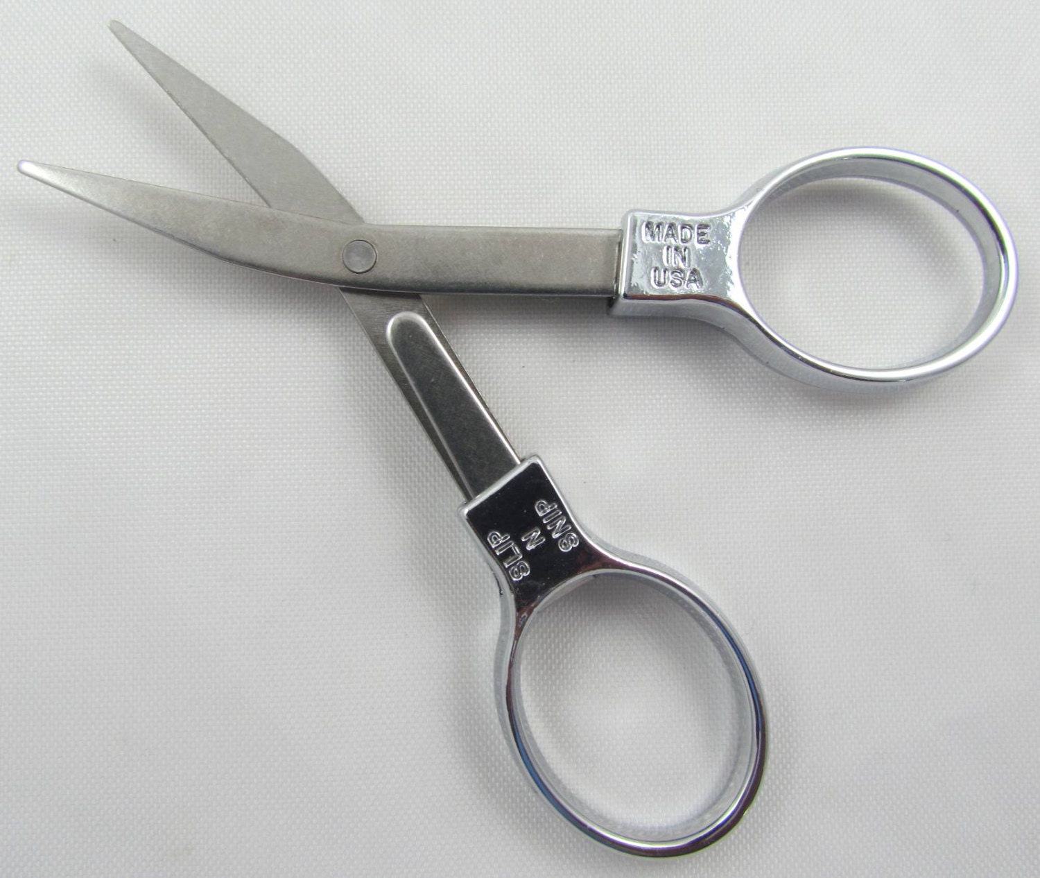 CHROME SlipNSnip Folding Scissors Made in USA Etsy